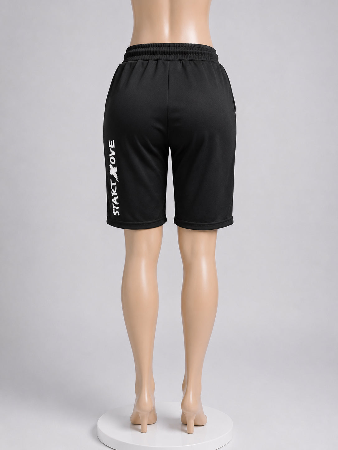 Women’s Black Casual Drawstring Bermuda Shorts – Soft & Comfortable Lounge Short image 1