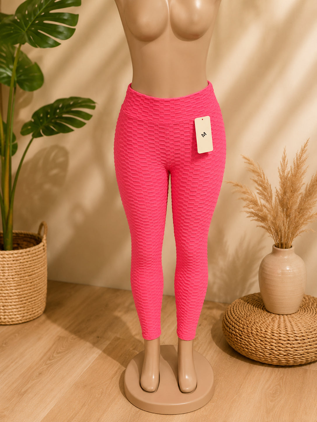 Women’s High-Waisted Textured Butt Lift Leggings image 8