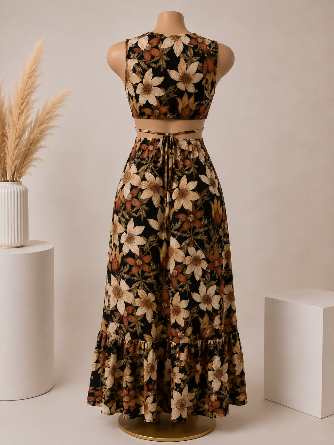 Autumn Bloom Cutout Maxi Dress image 2