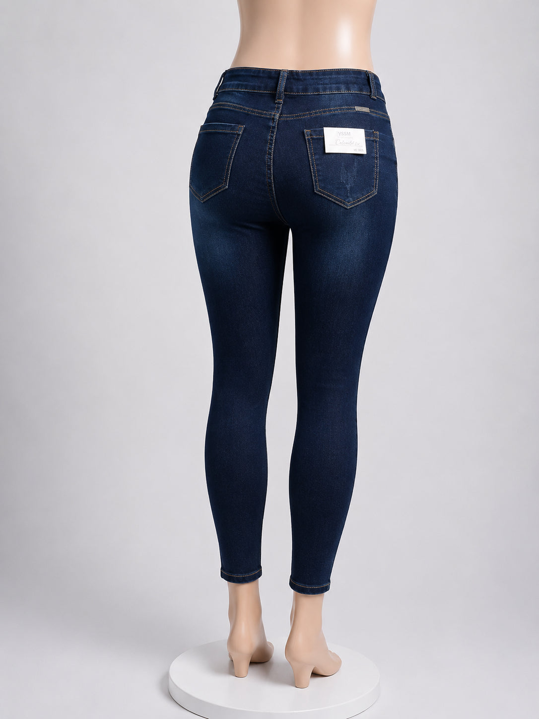 Dark Wash High-Rise Skinny Jeans – Back View image 1