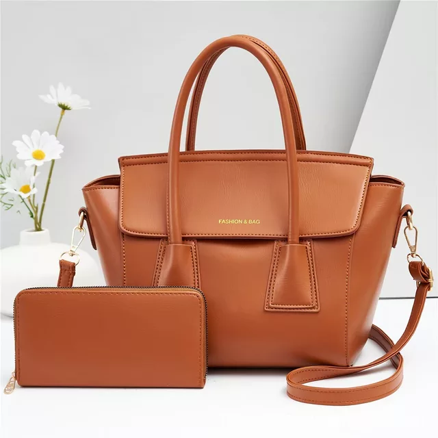 Luxury 2-Piece Burgundy Handbag Set  image 1