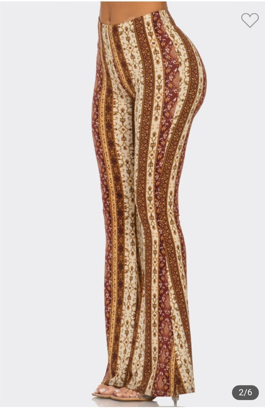 Boho floral printed flared long pants  image 0
