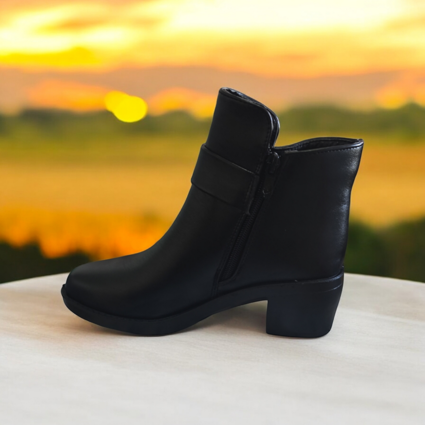 Women Color lined boots for winter zipper image 2