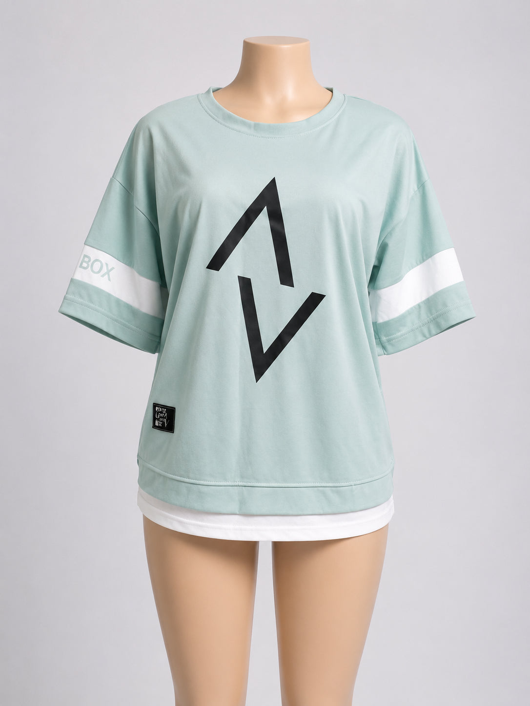Women’s Mint Green Oversized Graphic T-Shirt – Casual Short Sleeve Crew Neck Top image 0