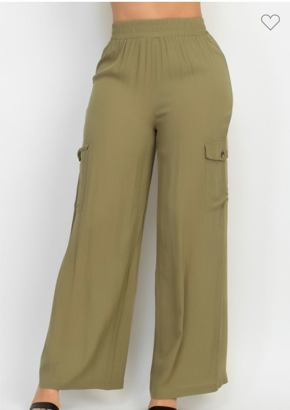 High-rise Elastic cargo pants  image 3