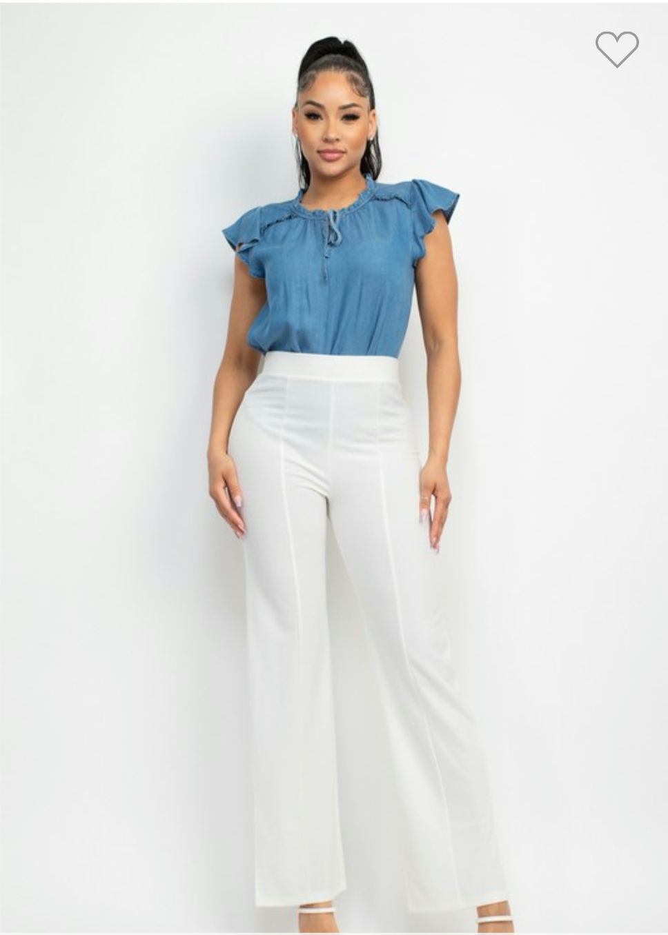 Wide led casual slit pants image 9