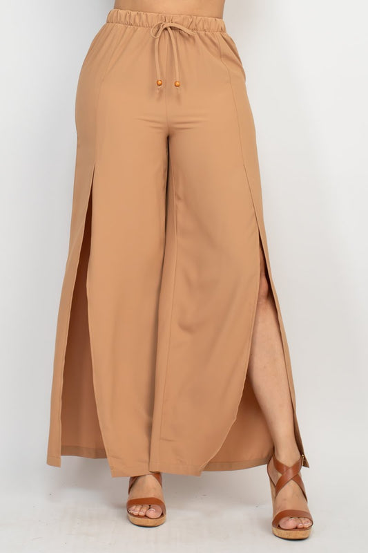 Side slit drawstring pants image 1