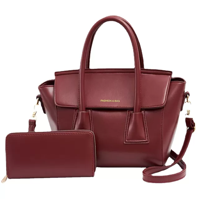 Luxury 2-Piece Burgundy Handbag Set  image 0