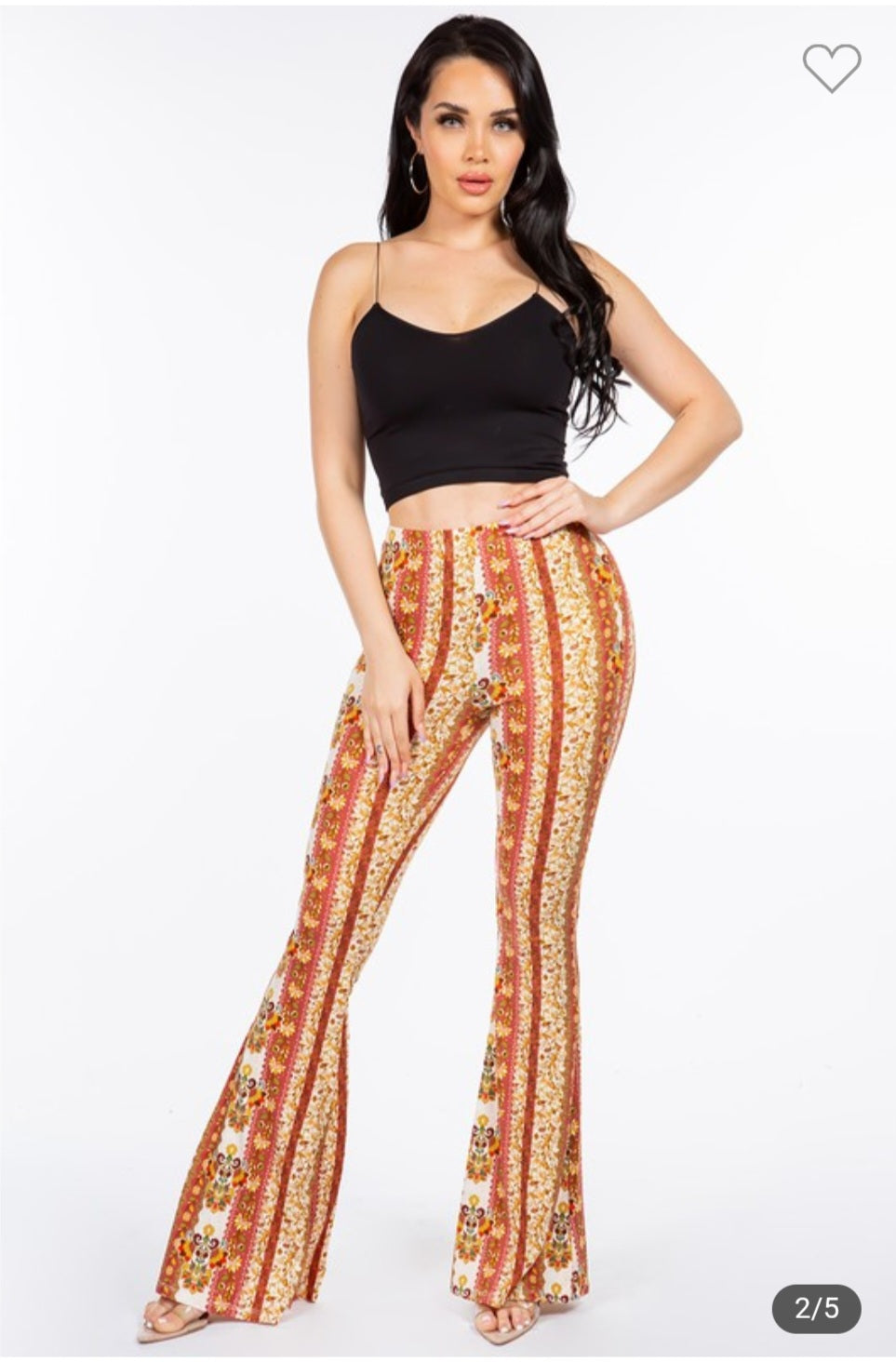 Boho floral flared long pants  image 1