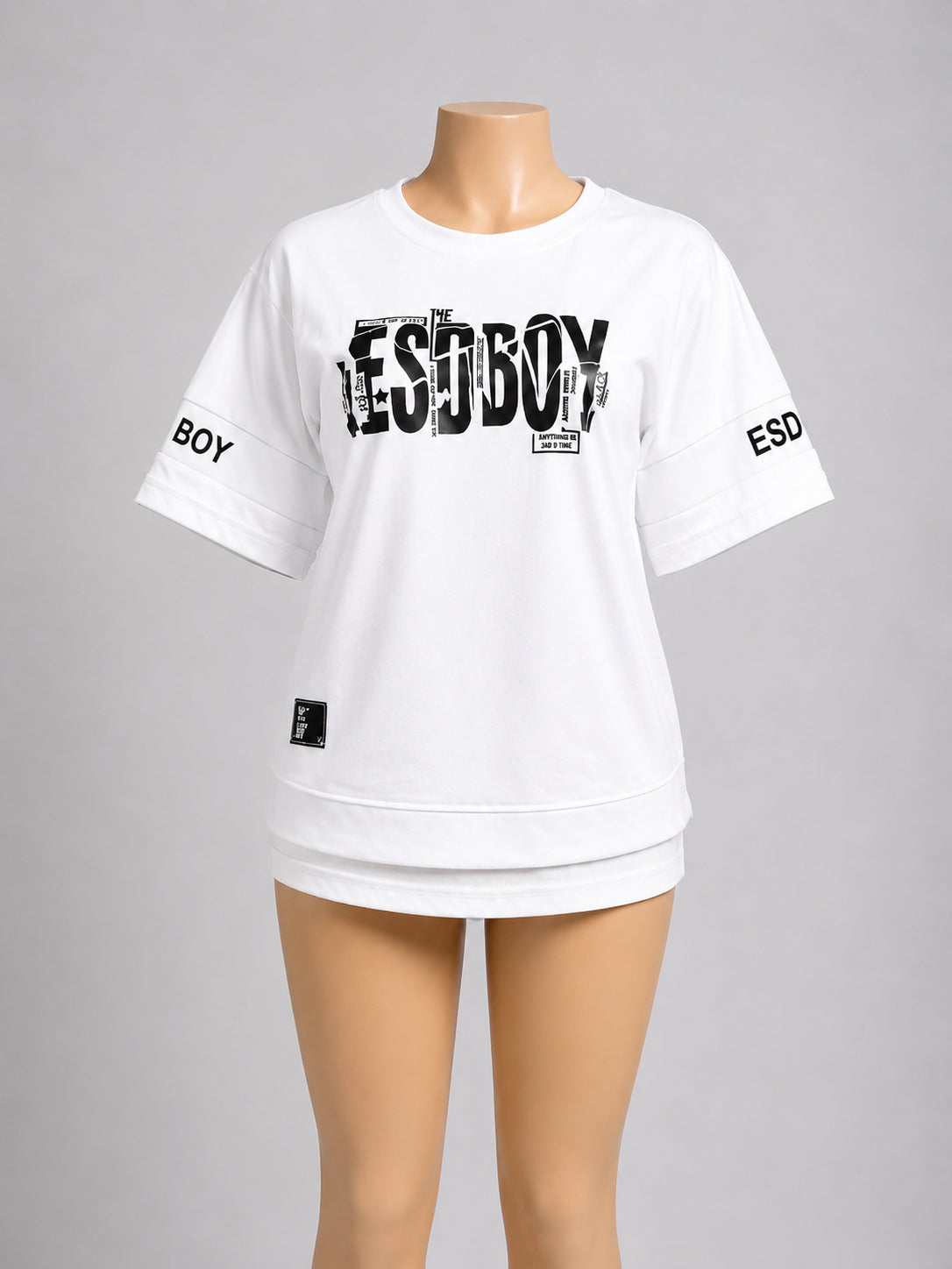 Women’s Mint Green Graphic Oversized T-Shirt – Casual Short Sleeve Streetwear To image 3