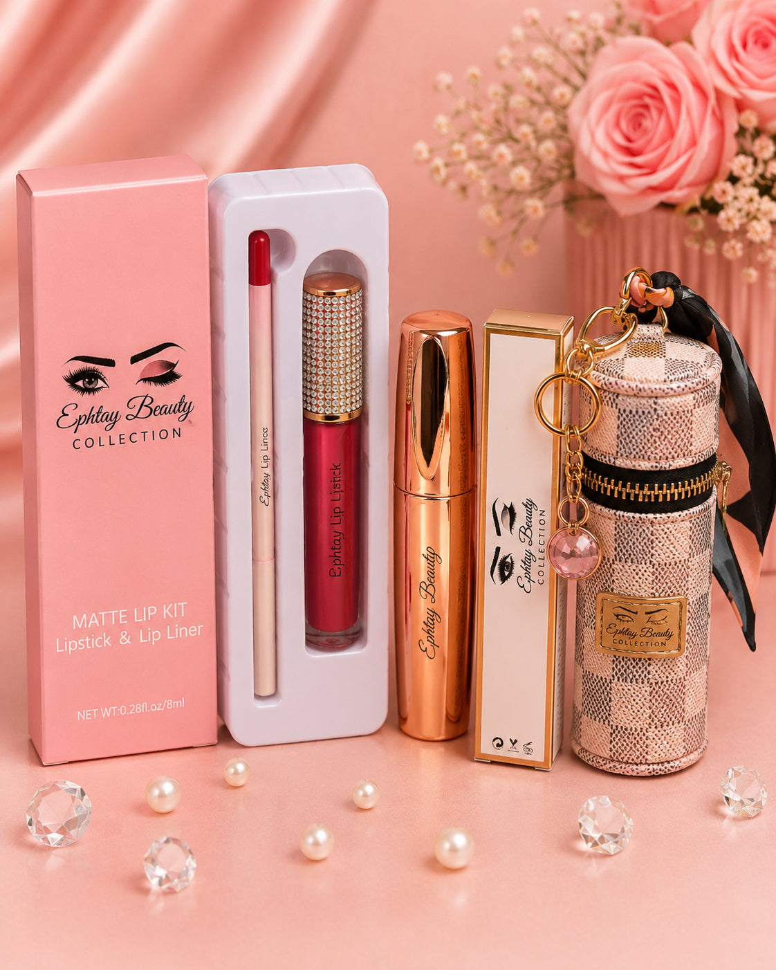 Ephtay Beauty Luxury Matte Lip Kit Set – Lipstick, Lip Liner, Lip Gloss & Mini M image 1