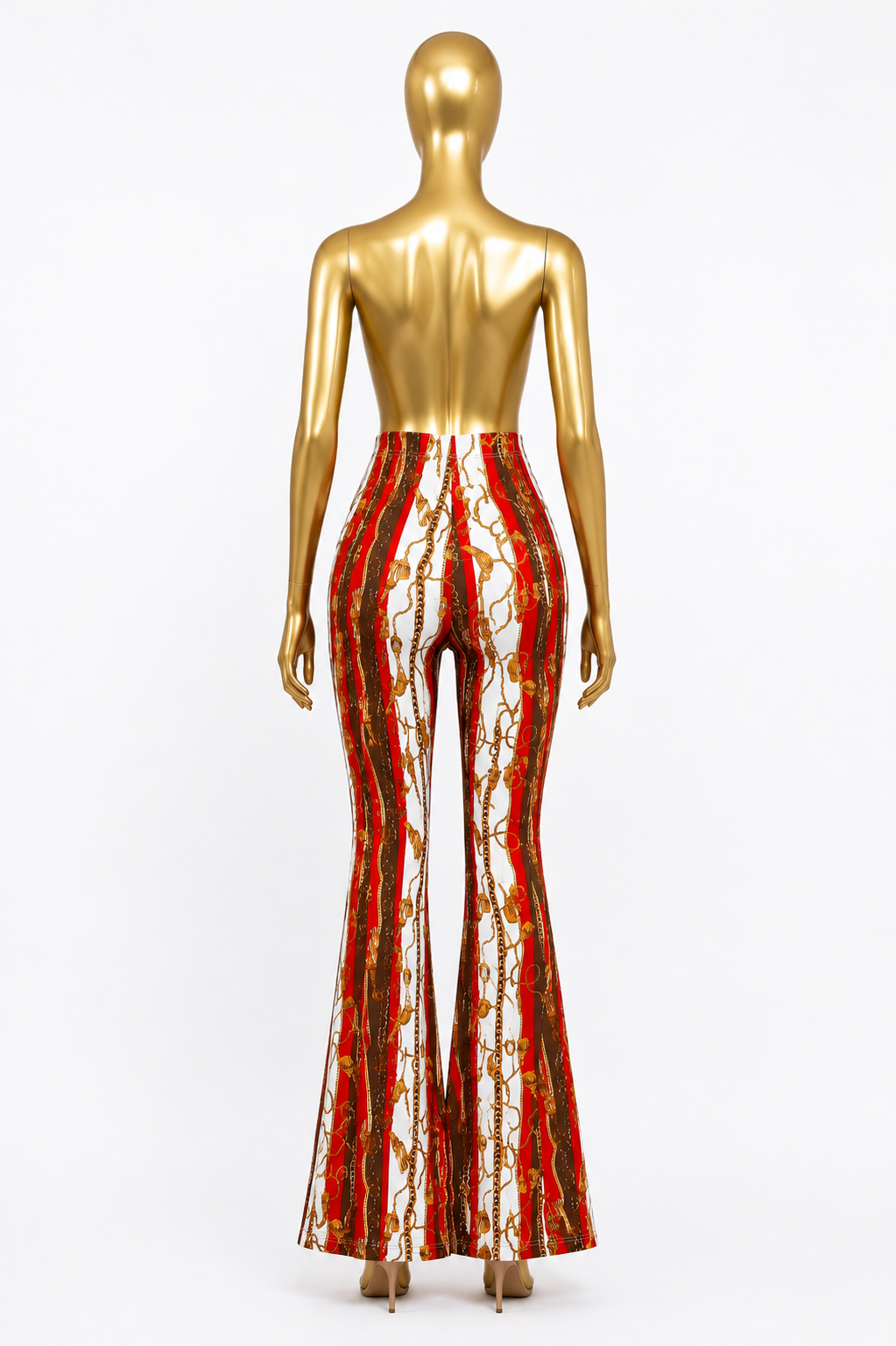 Multi color Baroque chain print flared pant