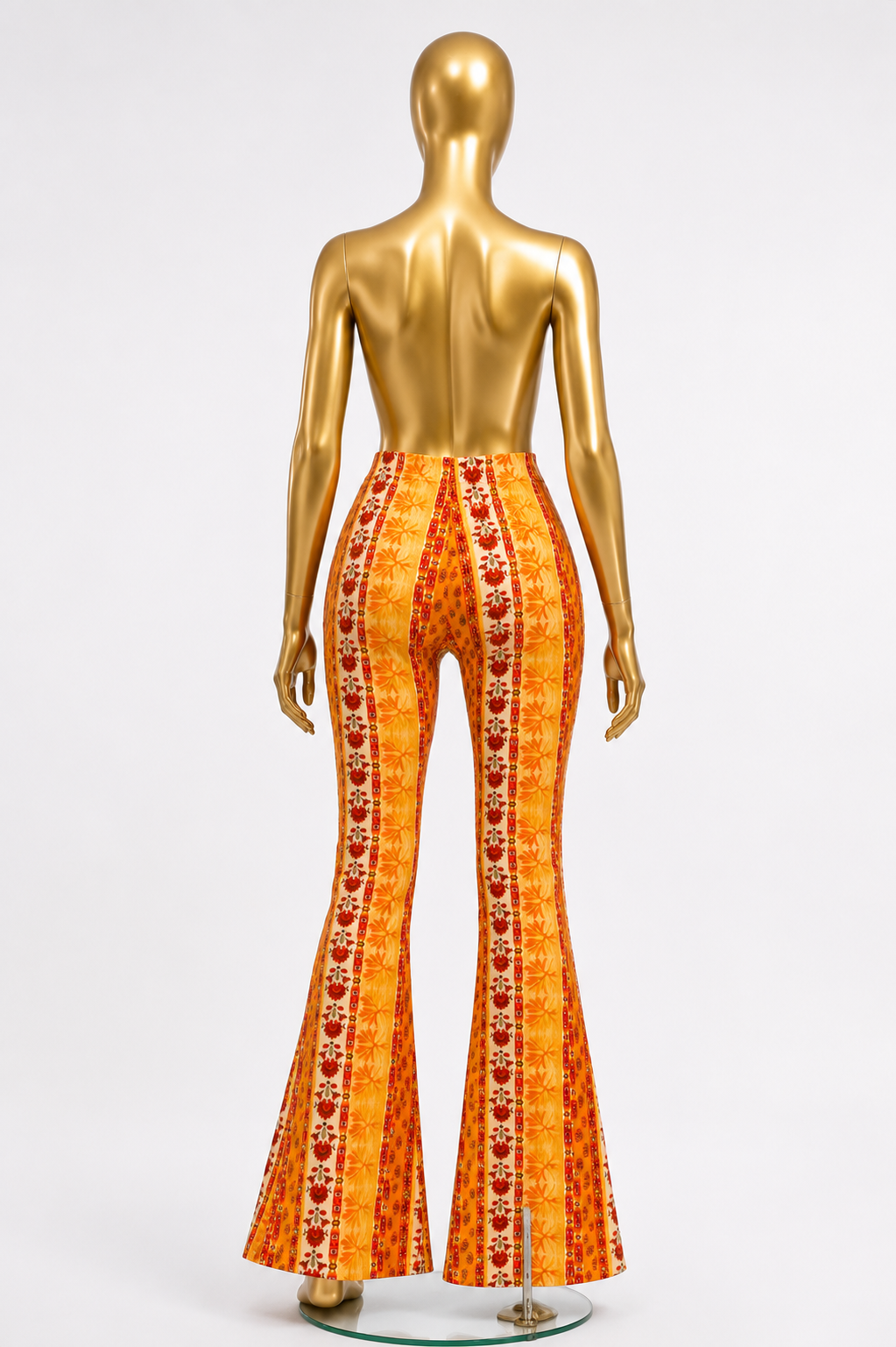 Baroque floral printed flared long pants