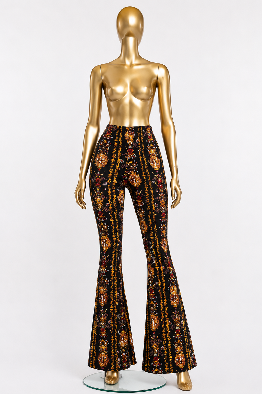 Boho bandana printed flared long pants