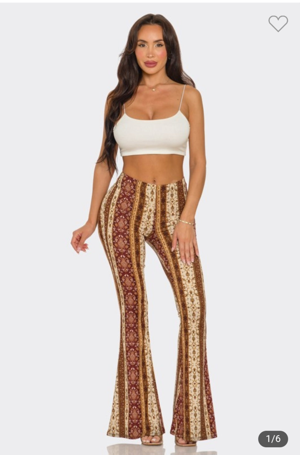 Boho floral printed flared long pants  image 2