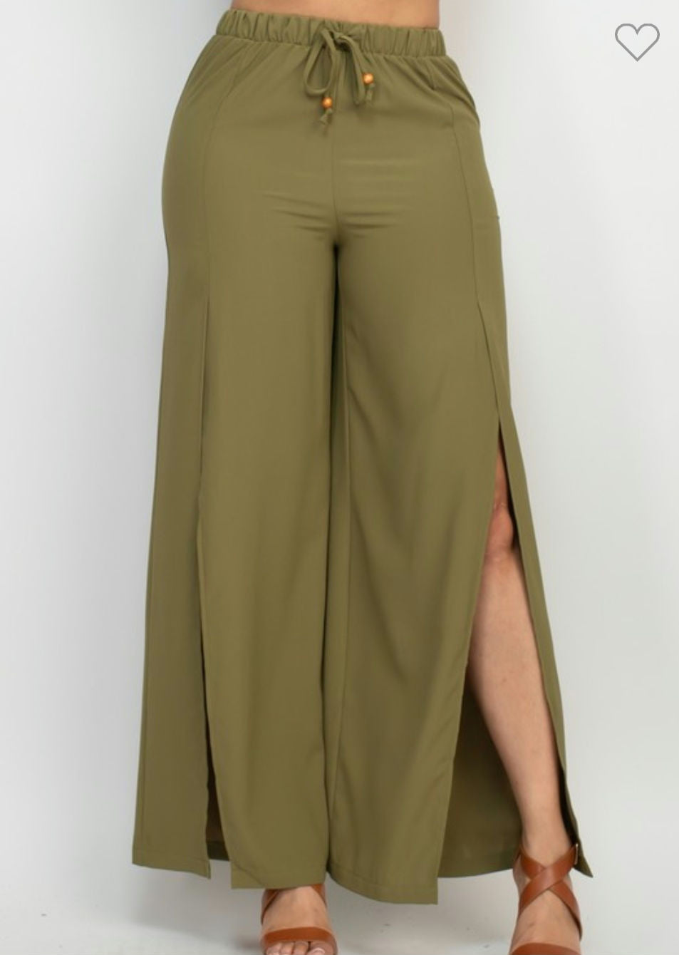 Side slit drawstring pants image 3