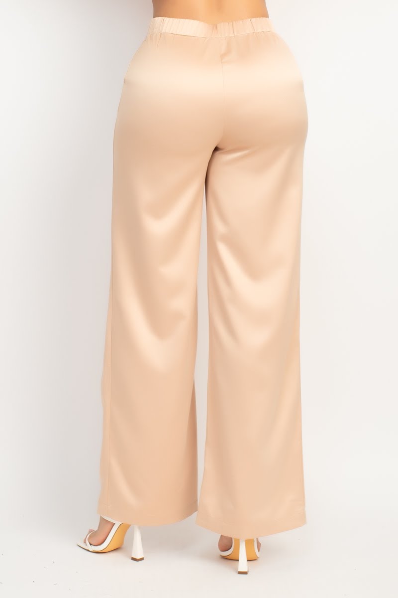 Satin High-rise wife leg pants  image 12