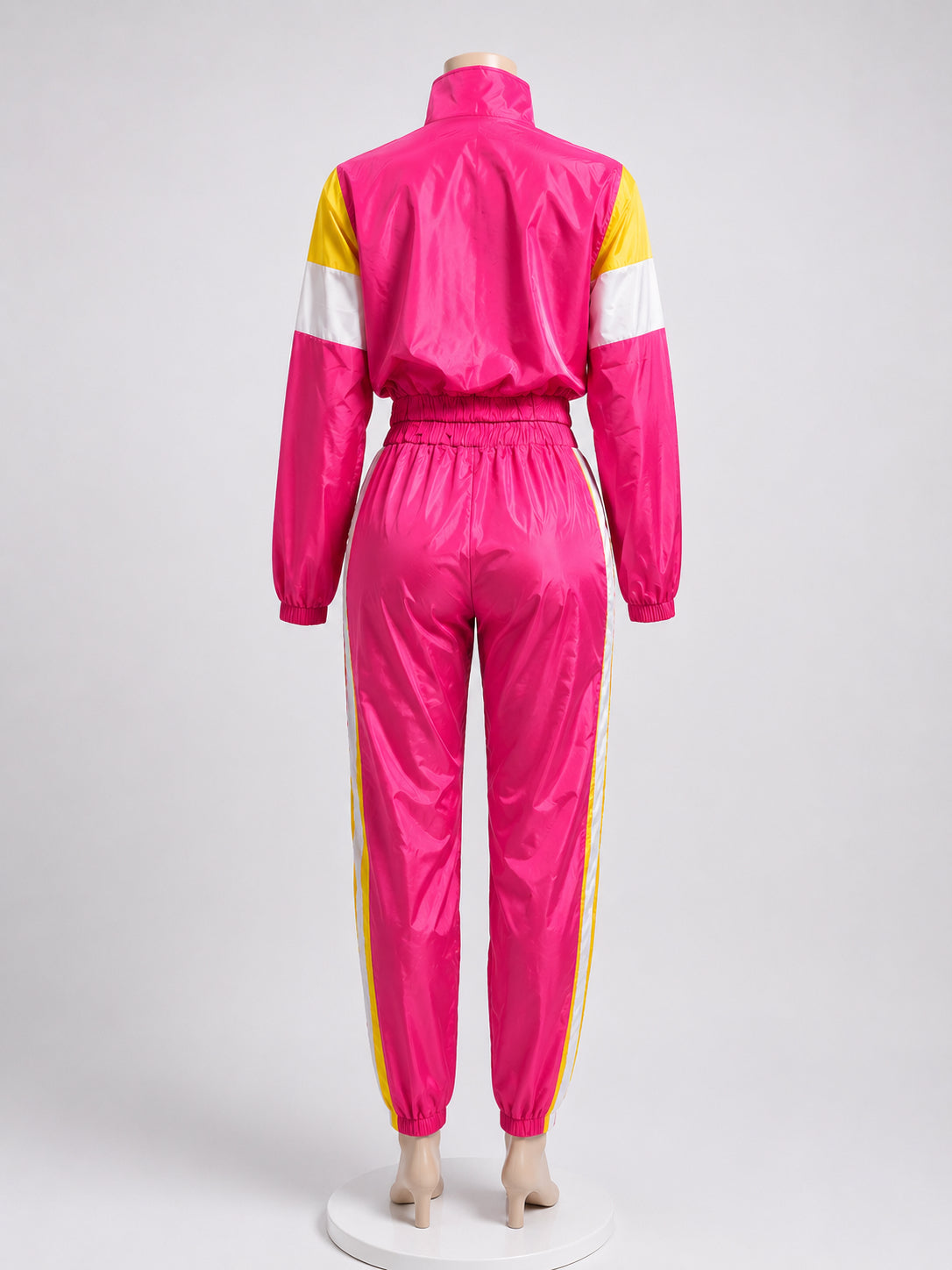 Women’s Color Block Windbreaker Two-Piece Tracksuit – Zip-Up Jacket & Jogger Pan image 1