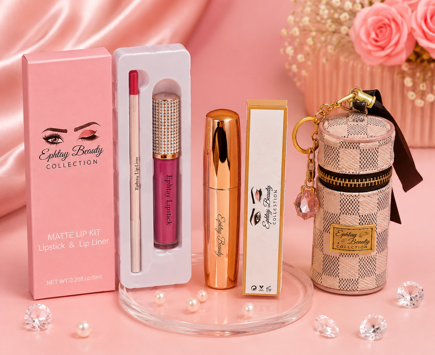 Ephtay Beauty Luxury Matte Lip Kit Set – Lipstick, Lip Liner, Lip Gloss & Mini M image 0