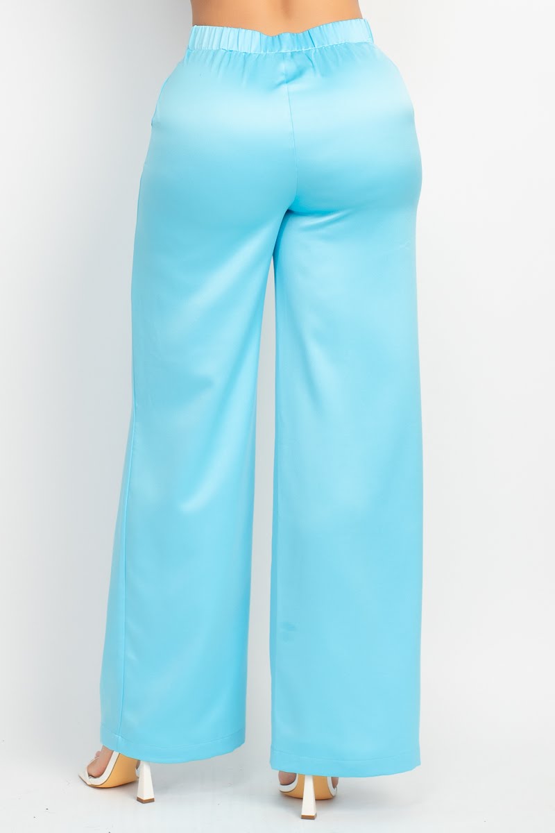 Satin High-rise wife leg pants  image 10