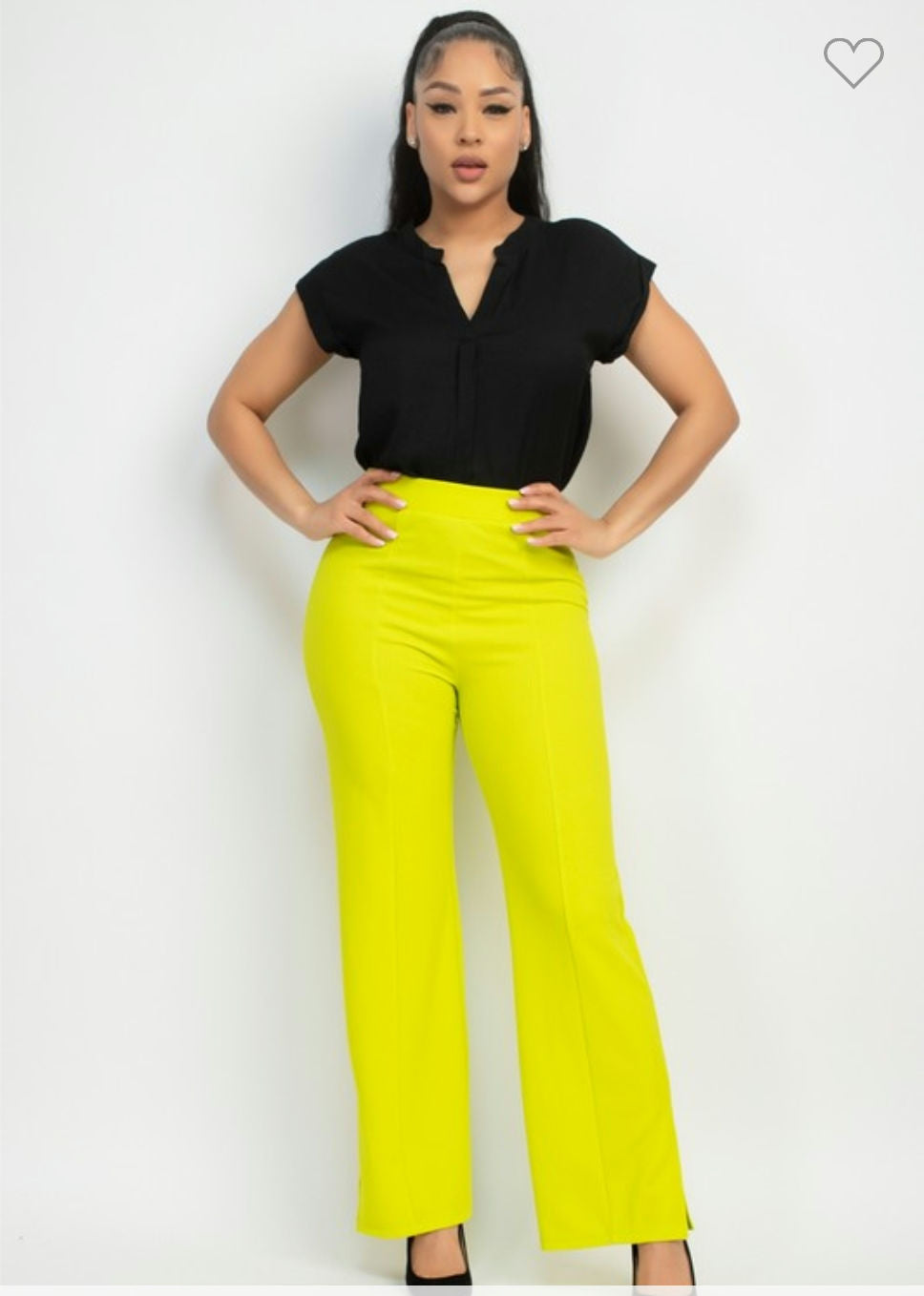 Wide led casual slit pants image 3