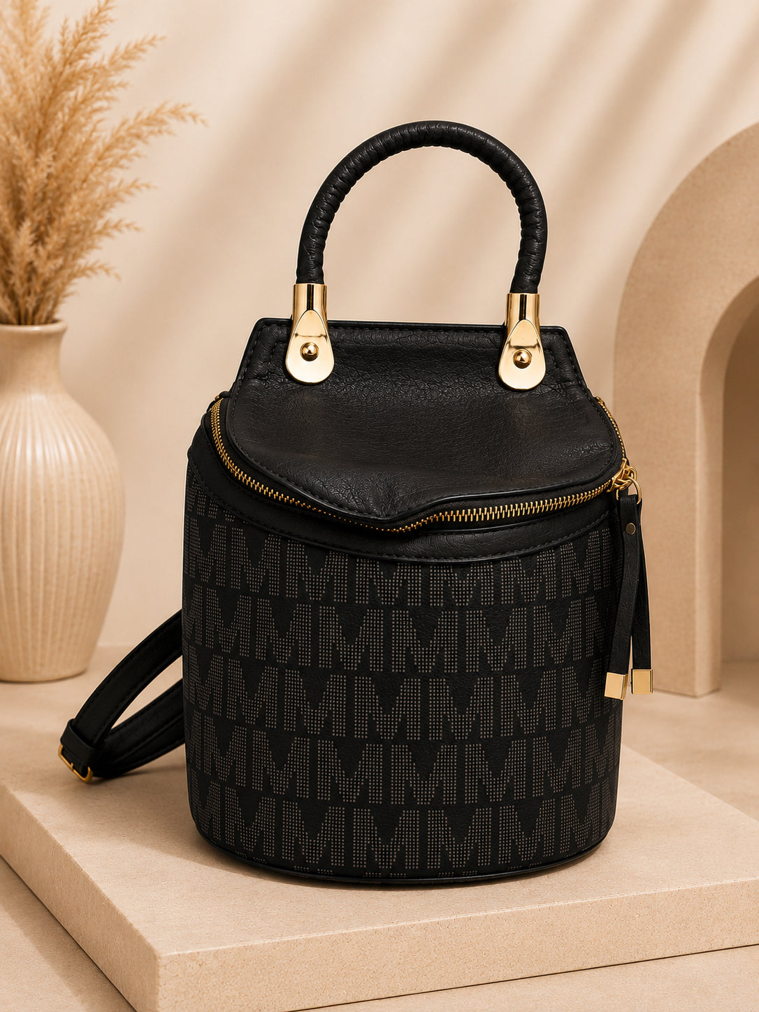 Elegant Black Mini Backpack image 2