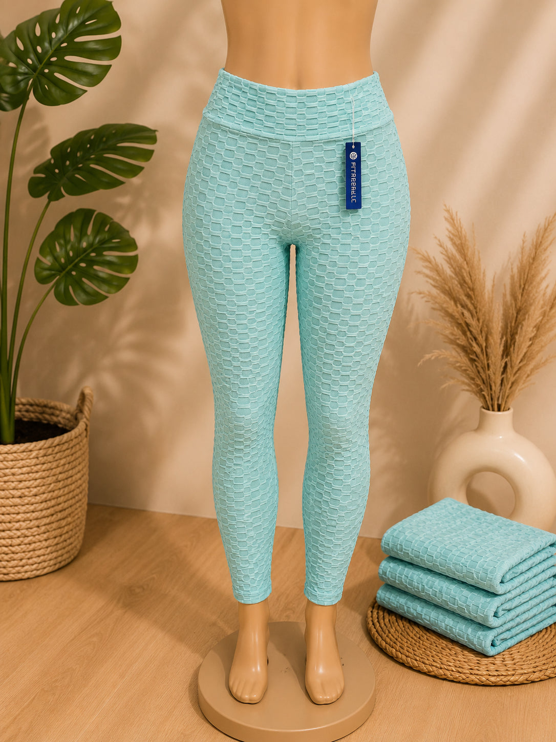 Women’s High-Waisted Textured Butt Lift Leggings  image 3