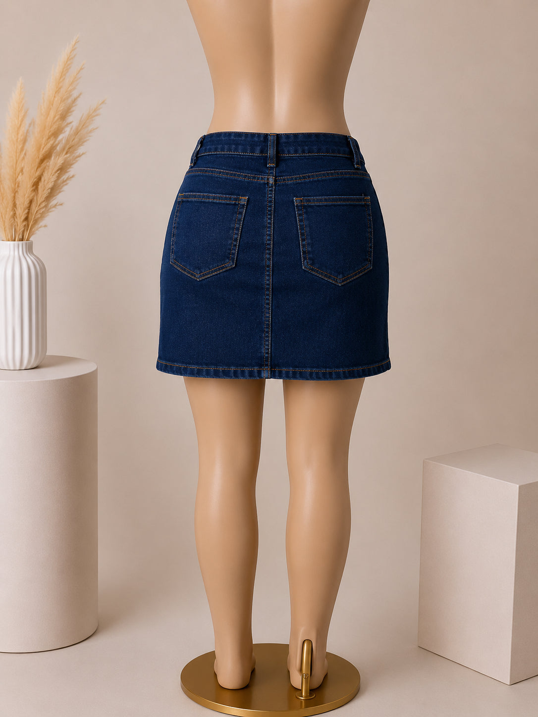 Classic Button Front Denim Mini Skirt image 1